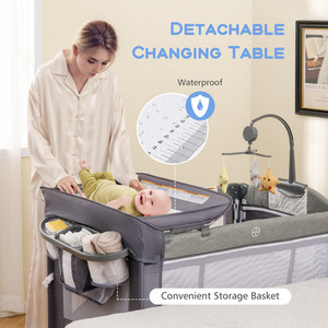 6-in-1 Baby Bed Travel Cot - Blue by Costway