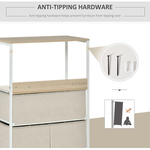 HOMCOM 4 Drawer Storage Chest Unit Home with Shelves Home Living Room Bedroom - White by HOMCOM