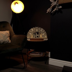 Light up Wooden Christmas Deer with Snowflake Bridge - Brown by Samuel Alexander