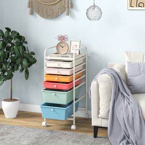 6 Drawers Rolling Storage Cart - White by Costway