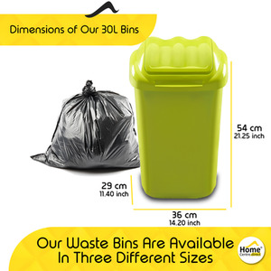 Lift Recycle Plastic Waste Bin 15-30-50L by Home Centre