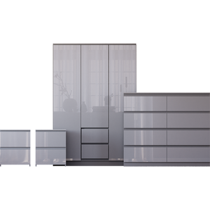 Vida Designs Glinton 4 Piece FSC Bedroom Set - Grey by Vida Designs