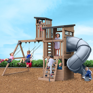 Skyline Lookout Climbing Frame - Battle Ship Grey by Yardistry