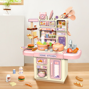 Pretend Play Miniature Kitchen Playset Toy Gift for Toddlers - YELLOW & PINK