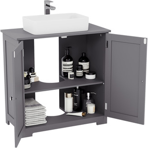 Priano 2 Door Under Sink Cabinet - Light Grey by Vida Designs