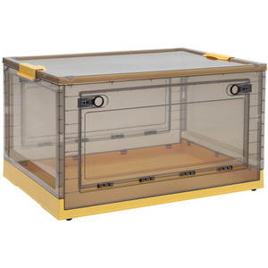 Set of 3 Foldable Storage Boxes with Wheels - Yellow by Livingandhome