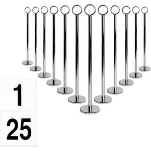 Table Numbers with Holders - 30cm - Silver / 25 by Argon Tableware