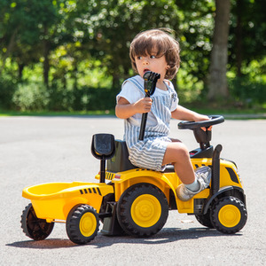Kids Ride on Tractor with Detachable Trailer - Yellow by Costway