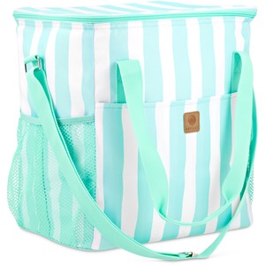 Whitesands Large Insulted 20L Family Picnic Cool Bag - Stripped Green by Bayside