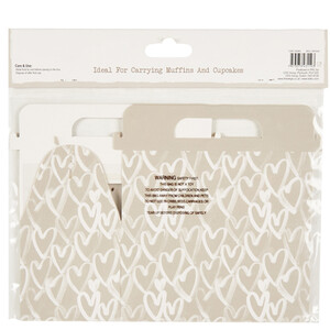 Pack of 2 Gold Hearts Cupcake Boxes - Neutral