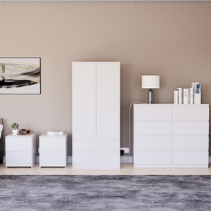 Denver Bedroom Set (2 Drawer Bedside(x2), 8 Drawer Chest, 2 Door Wardrobe) by Vida Designs