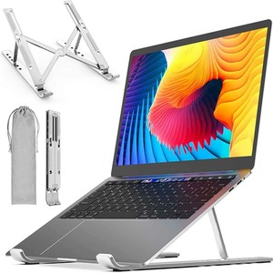 Foldable Ventilated Adjustable Laptop Tablet Stand - Silver by Dyzi