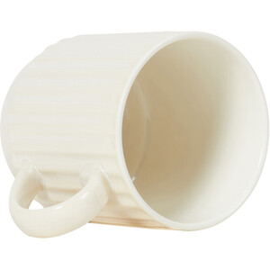 Set of 4 Jumbo Ribbed Stackable Mugs - Cream