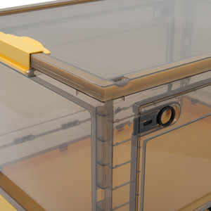 Set of 3 Foldable Storage Boxes with Wheels - Yellow by Livingandhome