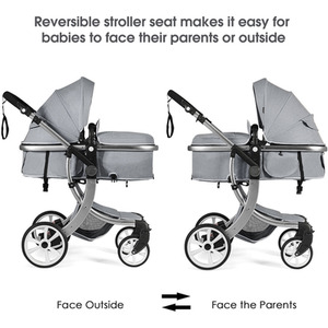 2-in-1 Baby Stroller Pushchair - Grey by Costway