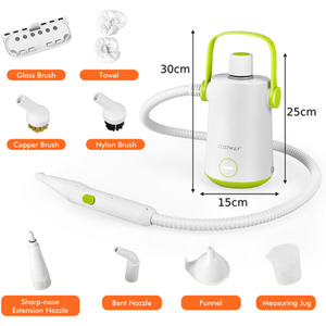 Costway 3 Bar 1000W Portable Pressurized Steamer - White by Costway