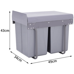 Bin Pull-Out Double Kitchen Waste Unit - Grey by Kidkid