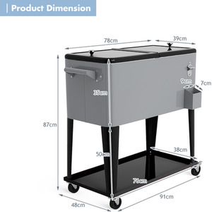 76L Rolling Cooler Cart by Costway