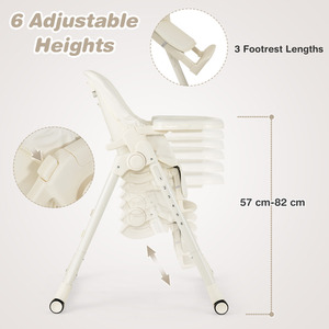 4-in-1 Baby High Chair Foldable Feeding Chair - White by Costway