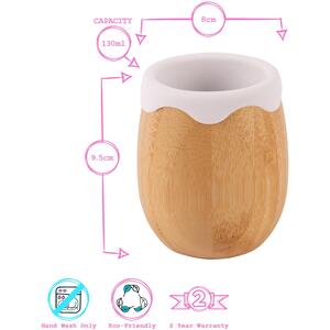 130ml Bamboo Baby Trainer Cup - White / 9.5cm by Tiny Dining
