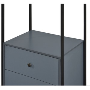 Alva Open Wardrobe 3 Piece Bedroom Set - Dark Grey by Swish Furniture