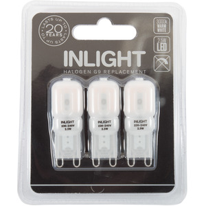 Pack of 3 G9 LED Capsule Light Bulbs - Warm White by Litecraft