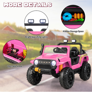 Kids Electric Ride on Car with Music - Pink by Costway