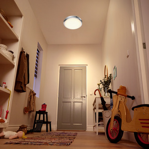 Philips LED Doris Bathroom Ceiling Light Chrome 17W 27K IP44 - Warm White by Philips