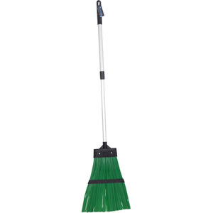 Outdoor Garden Bristled Brush Rake with Extendable Handle - Green by JVL