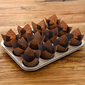 Chocolate Brown Tulip Muffin Wrap - Chocolate Brown / 25 by Bakery Direct