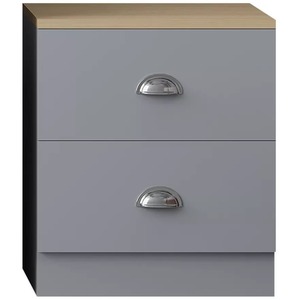 3 Piece Wardrobe Set Bedside and Chest of Drawers Bedroom Furniture - Soft Grey and Natural by Wyld and Coco