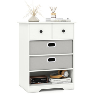 4-Drawer Dresser Modern Chest Storage Organizer - White by Costway