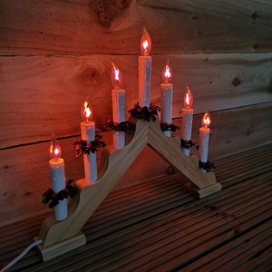 Premier 7 Flickering Bulb Christmas Candle Bridge - White by Samuel Alexander