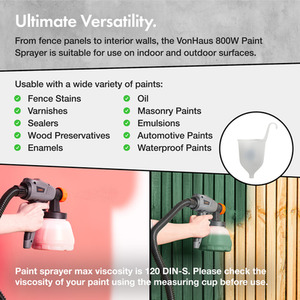 800W Electric Paint Sprayer - Grey by VonHaus