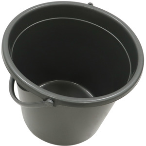 10 Litre Round Recycled Plastic Bucket - Grey by JVL