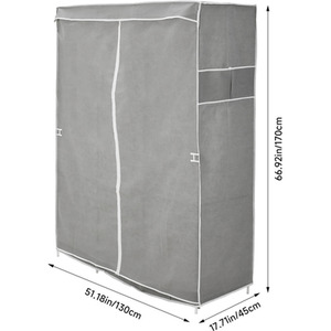 Portable Closet Wardrobe - Silver Grey by komore