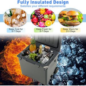 Portable Hard Rotomolded Cooler - Grey by Costway