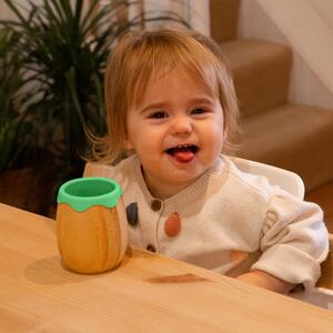 130ml Bamboo Baby Trainer Cup - Green / 9.5cm by Tiny Dining