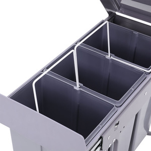 Pull-Out Kitchen Undermount Waste Bin Trash Can - Grey / 101010l by Livingandhome