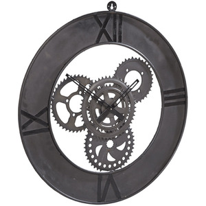 Industrial Style Factory Metal Wall Clock - Black by IH Design