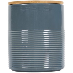 Embossed Ribbed Biscuit Canister - Blue