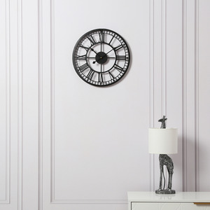 Vintage Wall Clock - Black - Black by Home Garden Direct