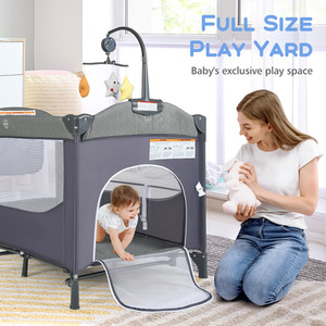 6-in-1 Baby Bed Travel Cot - Blue by Costway