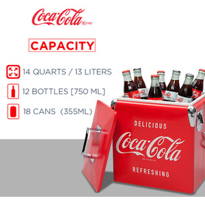 Coca-Cola Retro Ice Chest Cooler 13L - Red by Koolatron