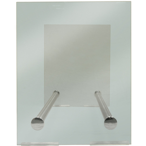 OKATON - 58cm Contemporary Tempered Glass and Steel Log Store - Silver - Silver by Watsons