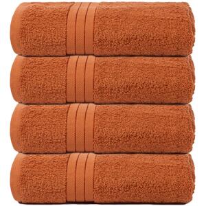 Pack of Cotton Bath Towels - Burnt Orange / 4 by Brentfords
