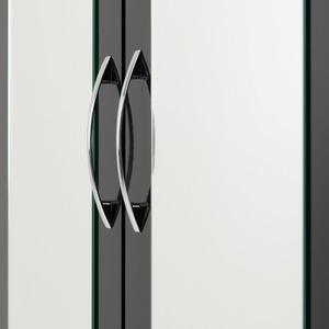 Nevada 3 Door 2 Drawer Mirrored Wardrobe Bedroom Set - Black Gloss by Seconique