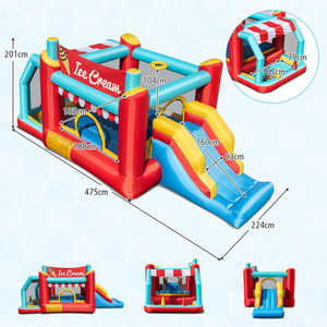 5-in-1 Ice Cream Jumping Castle - Red by Costway