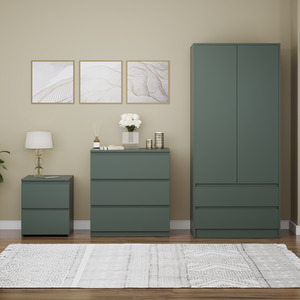 Denver Bedroom Set (2 Drawer Bedside, 3 Drawer Chest, 2 Door 2 Drawer Wardrobe) by Vida Designs