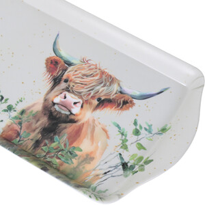 Highland Cow Tray - White / Long Drinks Tray by Impress